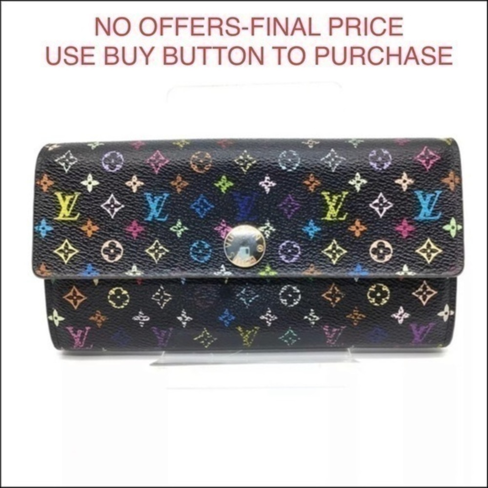 Louis Vuitton Black Monogram Multicolore Canvas Sarah Wallet